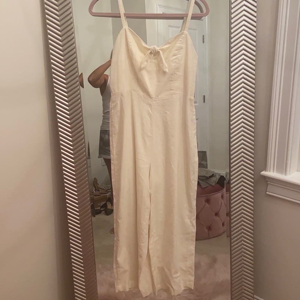 Brand new. Cream linen jumpsuit. Medium petite